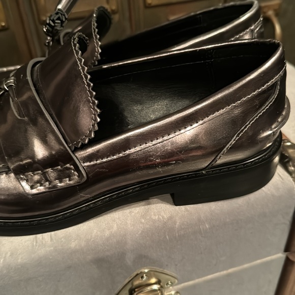 Coach Pewter Metallic Loafers - Picture 9 of 10